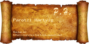 Parotzi Hartvig névjegykártya